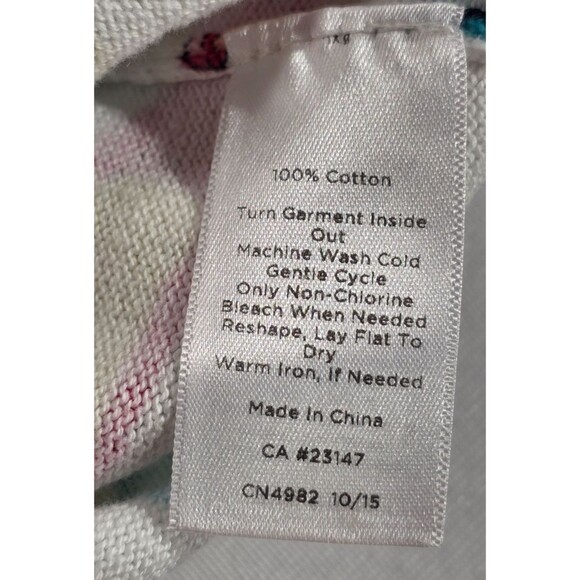 Talbots Womens Cardigan Sweater Cotton Button Up Novelty Print Whimsical Size S - Picture 4 of 10